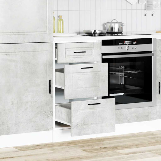 Kitchen Base Cabinet "Porto" Concrete Grey Engineered Wood