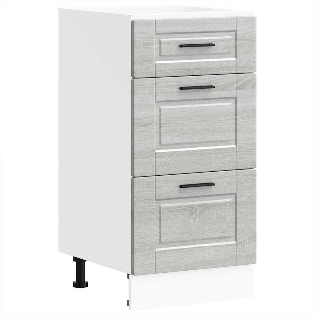 Kitchen Base Cabinet "Porto" Grey Sonoma Engineered Wood
