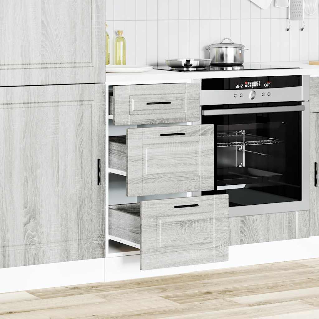 Kitchen Base Cabinet "Porto" Grey Sonoma Engineered Wood