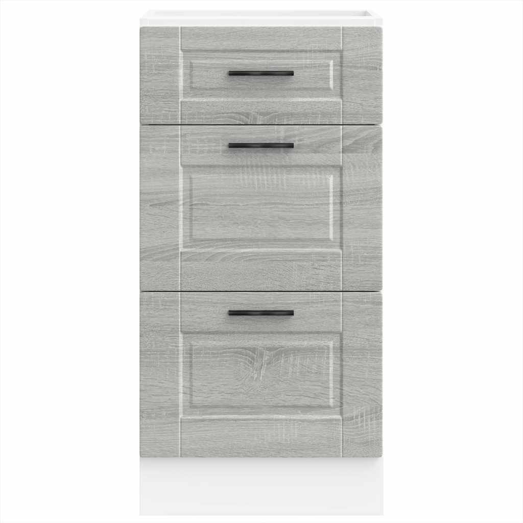 Kitchen Base Cabinet "Porto" Grey Sonoma Engineered Wood