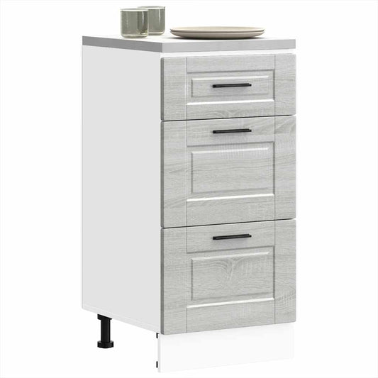 Kitchen Base Cabinet "Porto" Grey Sonoma Engineered Wood