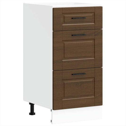 Kitchen Base Cabinet "Porto" Brown Oak Engineered Wood