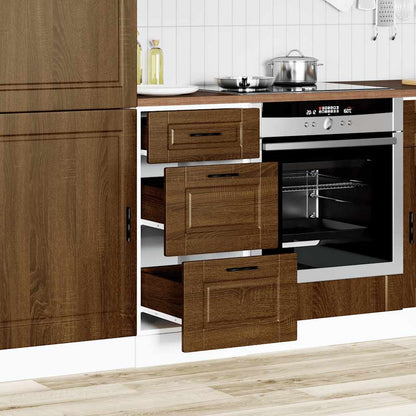Kitchen Base Cabinet "Porto" Brown Oak Engineered Wood