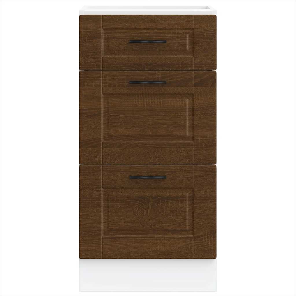 Kitchen Base Cabinet Porto Brown Oak Engineered Wood