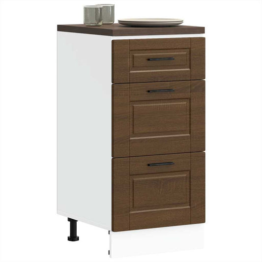 Kitchen Base Cabinet "Porto" Brown Oak Engineered Wood