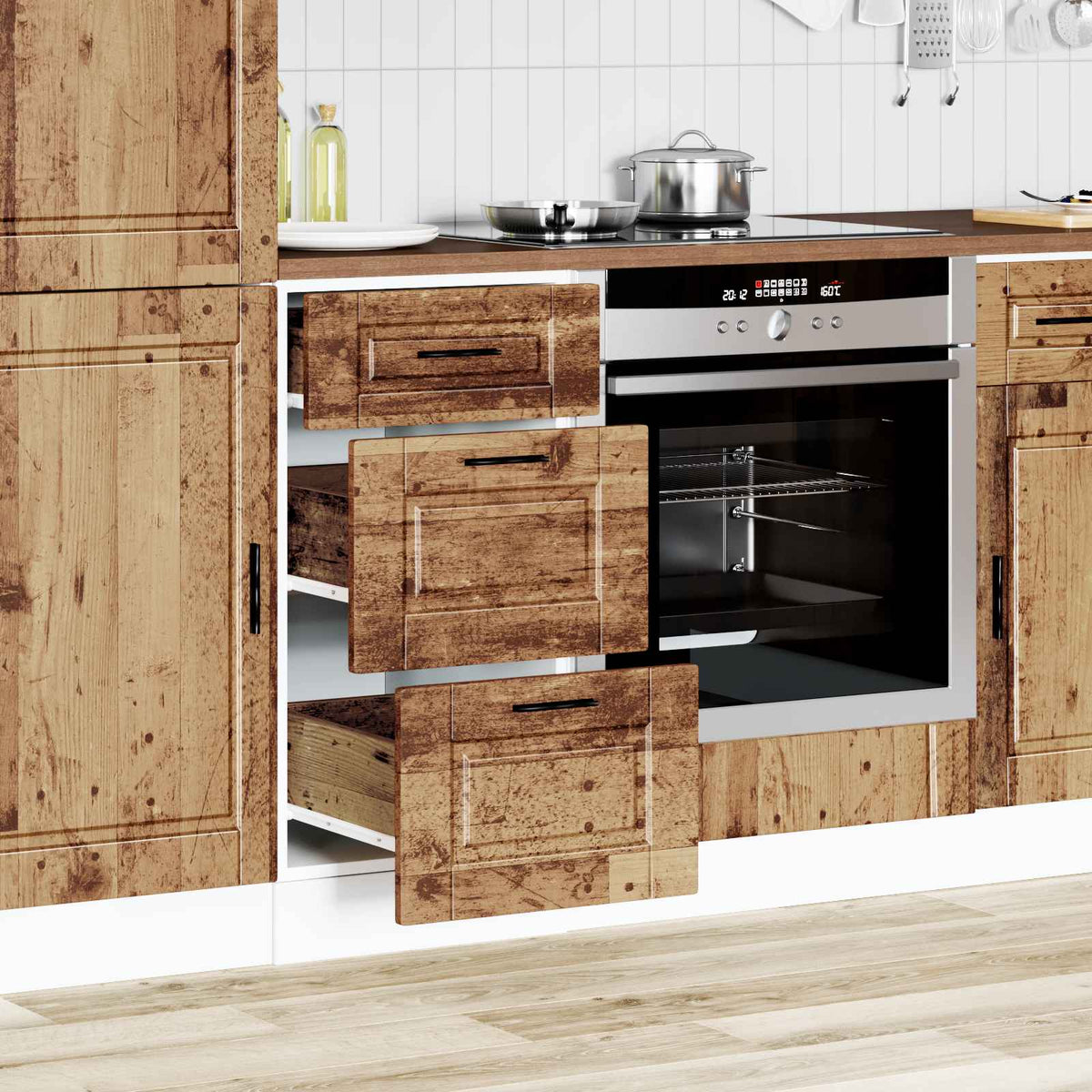 Kitchen Base Cabinet "Porto" Old Wood Engineered Wood