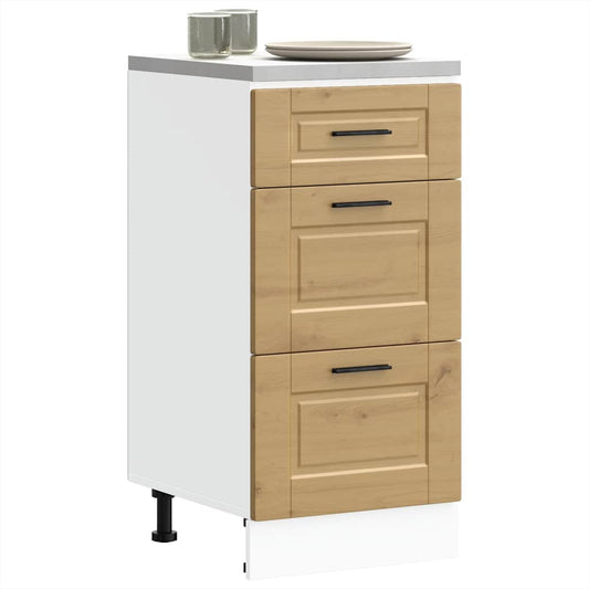 Kitchen Base Cabinet "Porto" Artisan Oak Engineered Wood