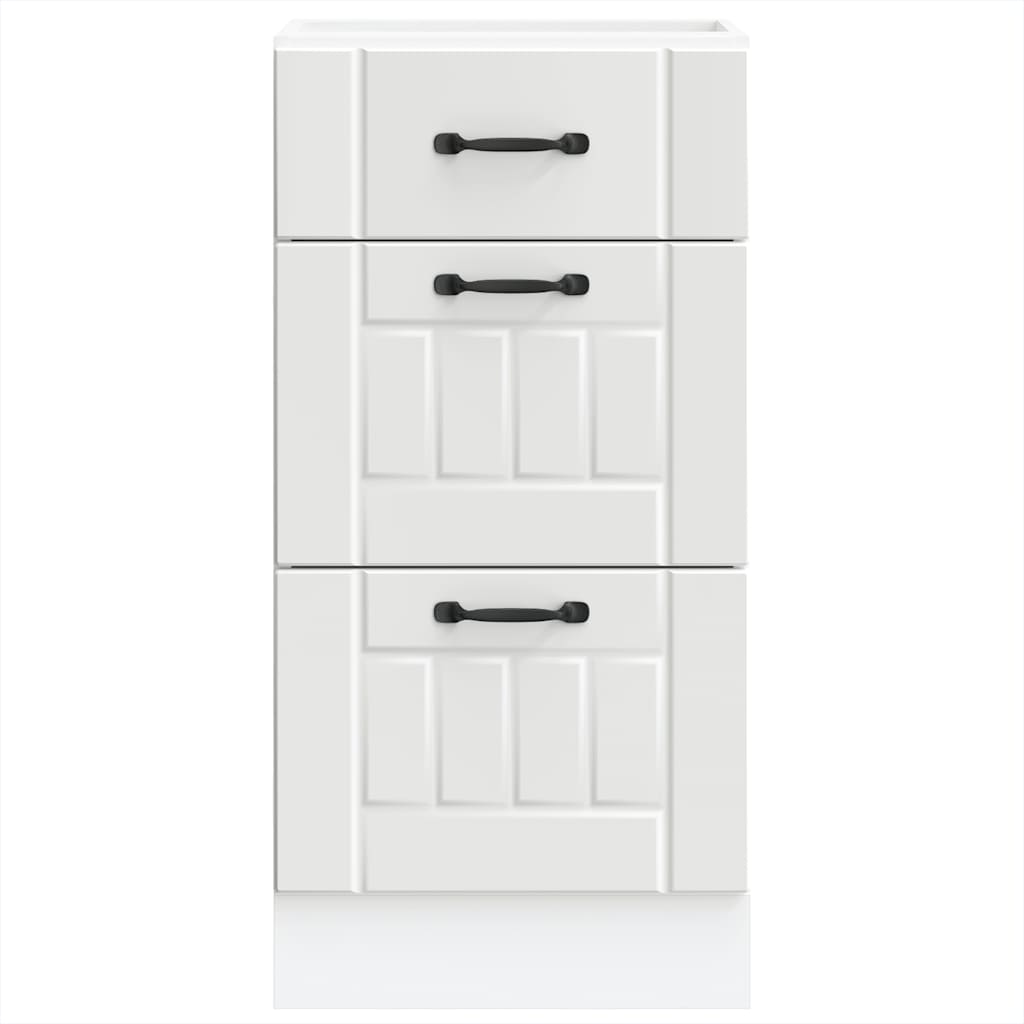 Kitchen Base Cabinet "Lucca" White Engineered Wood