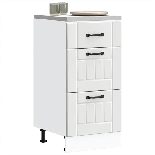 Kitchen Base Cabinet "Lucca" White Engineered Wood