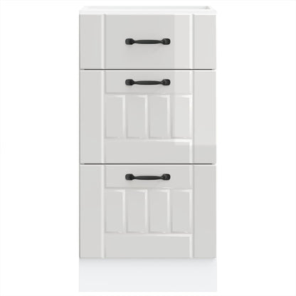 Kitchen Base Cabinet "Lucca" High Gloss White Engineered Wood