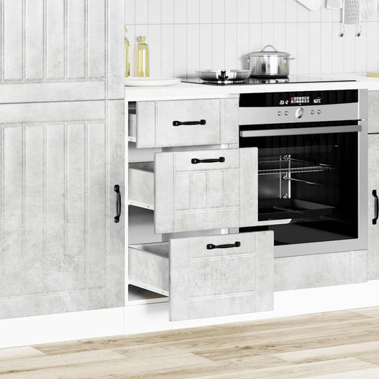 Kitchen Base Cabinet "Lucca" Concrete Grey Engineered Wood