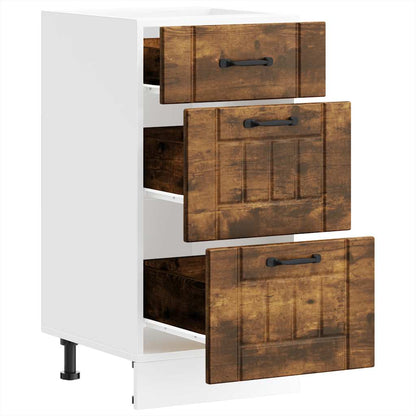 Kitchen Base Cabinet "Lucca" Smoked Oak Engineered Wood
