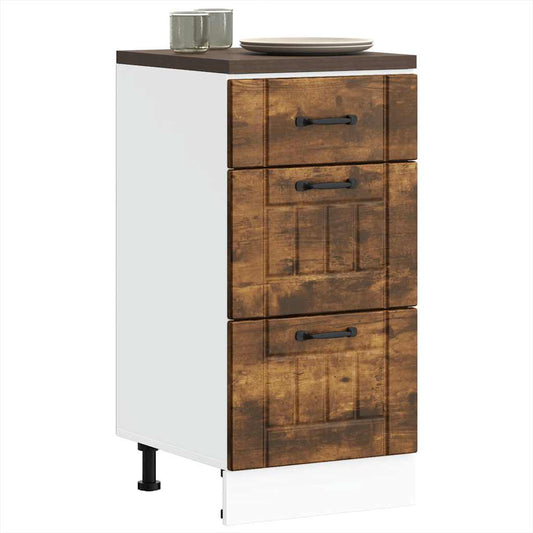 Kitchen Base Cabinet "Lucca" Smoked Oak Engineered Wood