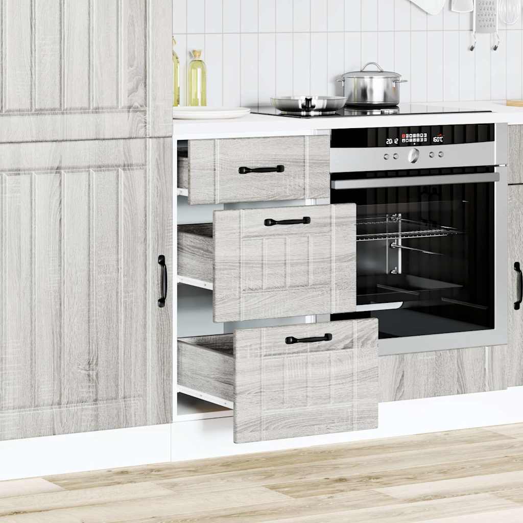 Kitchen Base Cabinet "Lucca" Grey Sonoma Engineered Wood