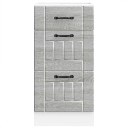 Kitchen Base Cabinet "Lucca" Grey Sonoma Engineered Wood