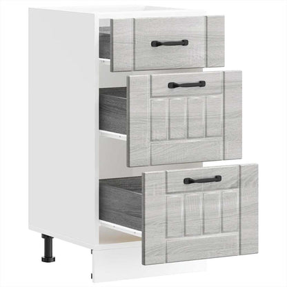Kitchen Base Cabinet "Lucca" Grey Sonoma Engineered Wood