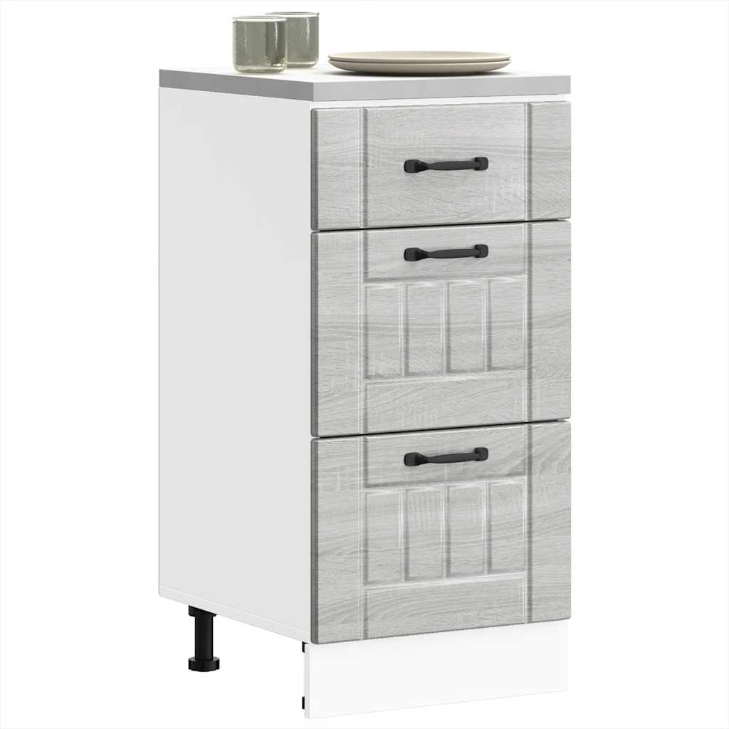 Kitchen Base Cabinet "Lucca" Grey Sonoma Engineered Wood