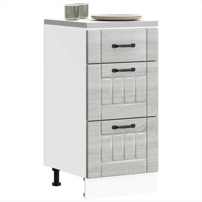 Kitchen Base Cabinet "Lucca" Grey Sonoma Engineered Wood