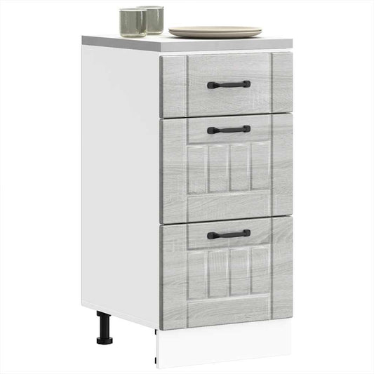 Kitchen Base Cabinet "Lucca" Grey Sonoma Engineered Wood