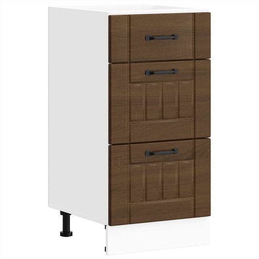 Kitchen Base Cabinet "Lucca" Brown Oak Engineered Wood