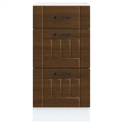 Kitchen Base Cabinet "Lucca" Brown Oak Engineered Wood