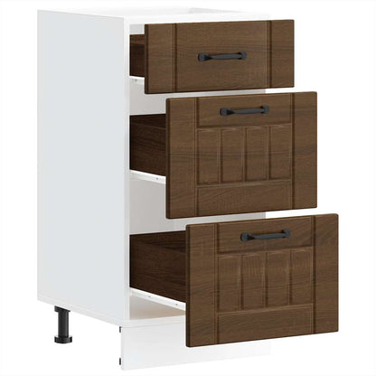 Kitchen Base Cabinet "Lucca" Brown Oak Engineered Wood