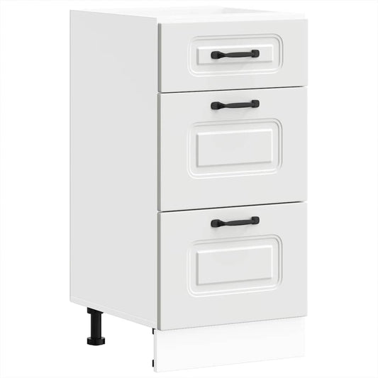 Kitchen Base Cabinet "Kalmar" White Engineered Wood