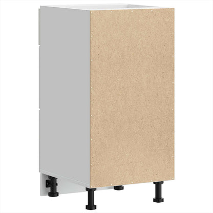 Kitchen Base Cabinet "Kalmar" High Gloss White Engineered Wood