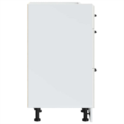 Kitchen Base Cabinet "Kalmar" High Gloss White Engineered Wood