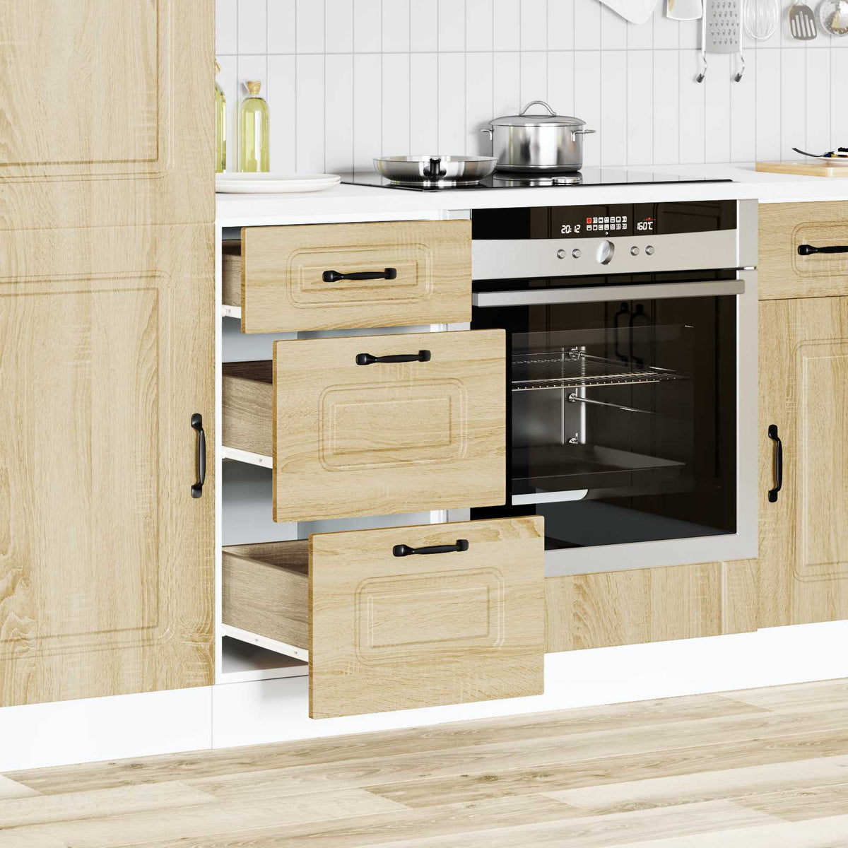 Kitchen Base Cabinet "Kalmar" Sonoma Oak Engineered Wood