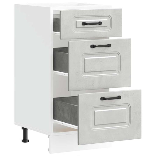 Kitchen Base Cabinet "Kalmar" Concrete Grey Engineered Wood