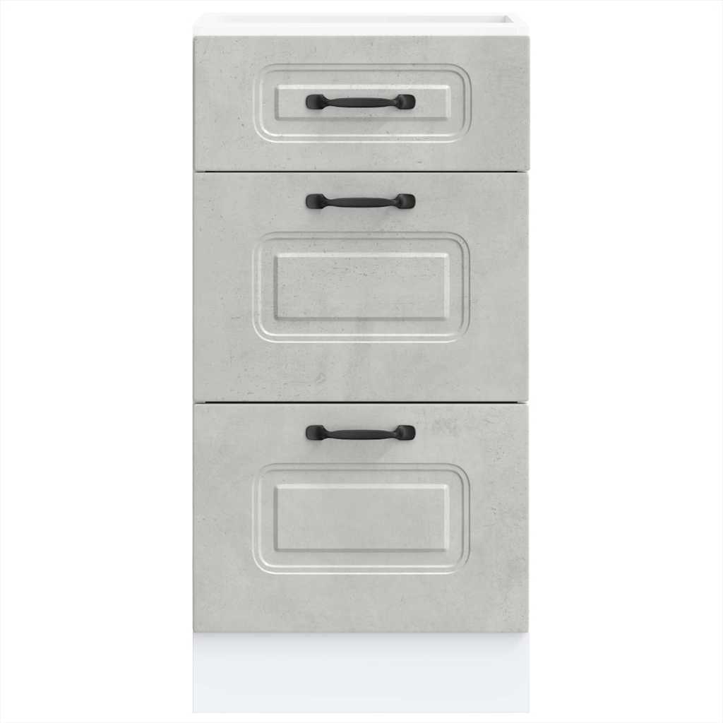 Kitchen Base Cabinet "Kalmar" Concrete Grey Engineered Wood