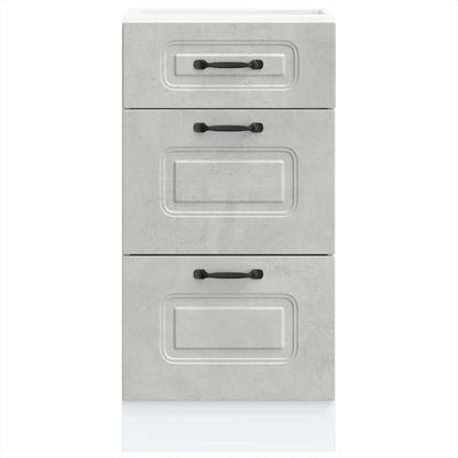 Kitchen Base Cabinet "Kalmar" Concrete Grey Engineered Wood
