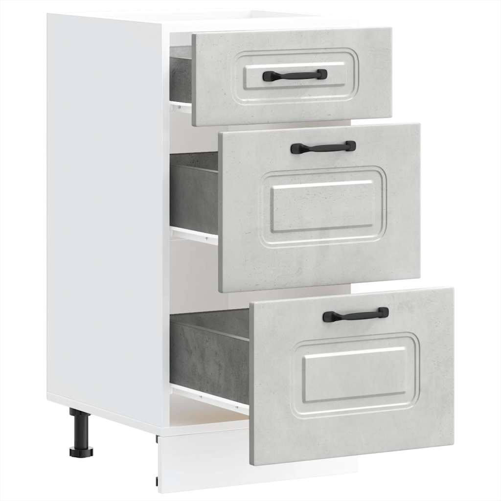 Kitchen Base Cabinet "Kalmar" Concrete Grey Engineered Wood