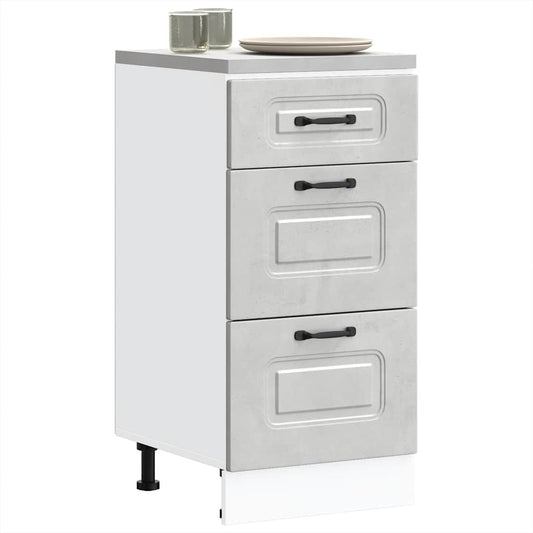 Kitchen Base Cabinet "Kalmar" Concrete Grey Engineered Wood