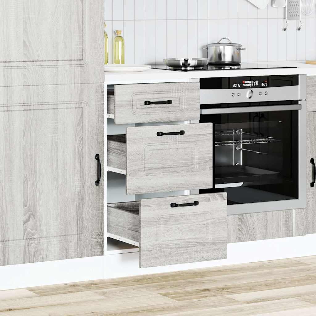 Kitchen Base Cabinet "Kalmar" Grey Sonoma Engineered Wood