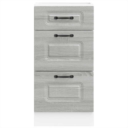 Kitchen Base Cabinet "Kalmar" Grey Sonoma Engineered Wood