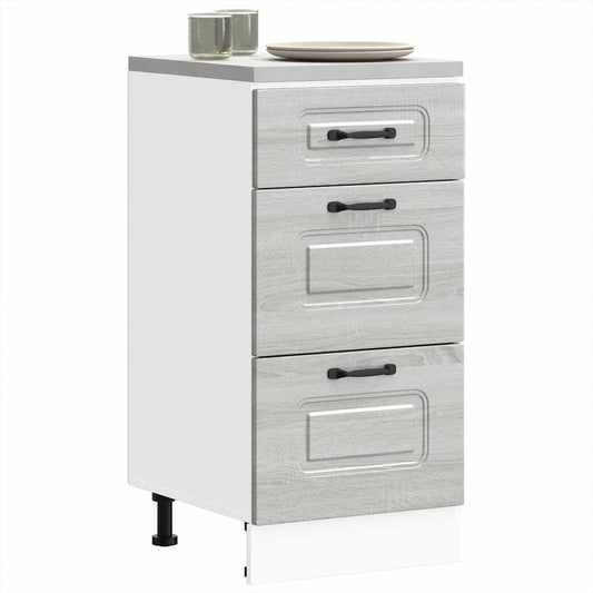 Kitchen Base Cabinet "Kalmar" Grey Sonoma Engineered Wood