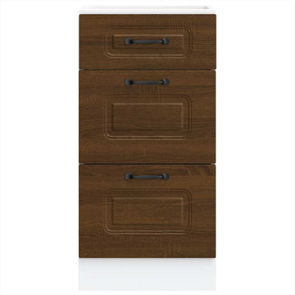 Kitchen Base Cabinet "Kalmar" Brown Oak Engineered Wood