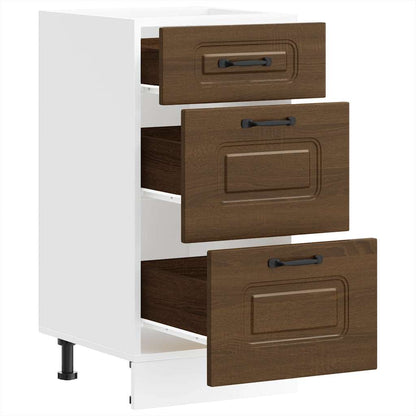 Kitchen Base Cabinet "Kalmar" Brown Oak Engineered Wood