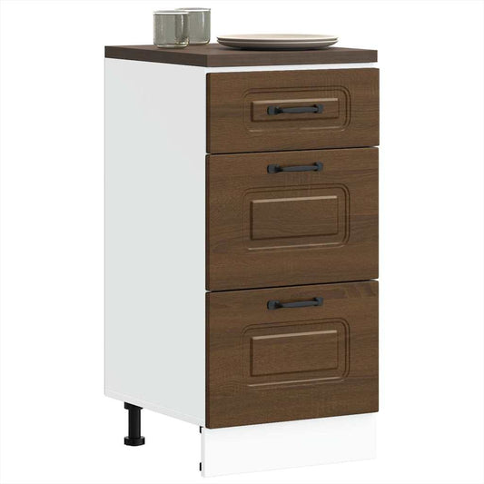 Kitchen Base Cabinet "Kalmar" Brown Oak Engineered Wood