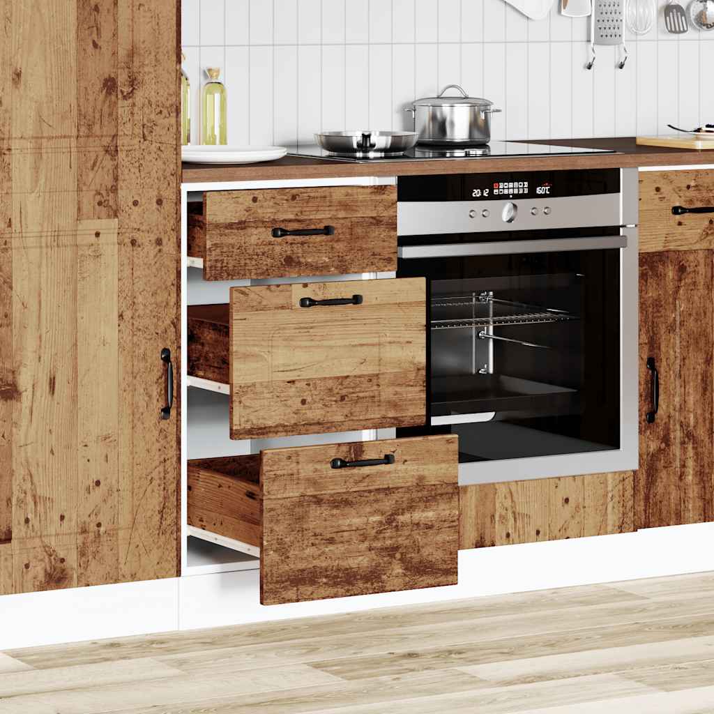 Kitchen Base Cabinet "Kalmar" Old Wood Engineered Wood
