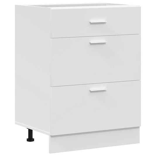 Kitchen Base Cabinet "Lyon" White Engineered Wood