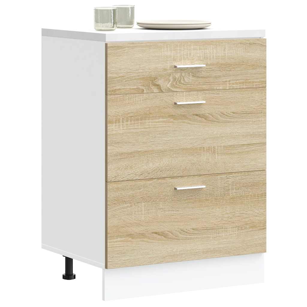 Kitchen Base Cabinet "Lyon" Sonoma Oak Engineered Wood