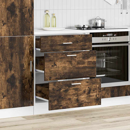 Kitchen Base Cabinet "Lyon" Smoked Oak Engineered Wood