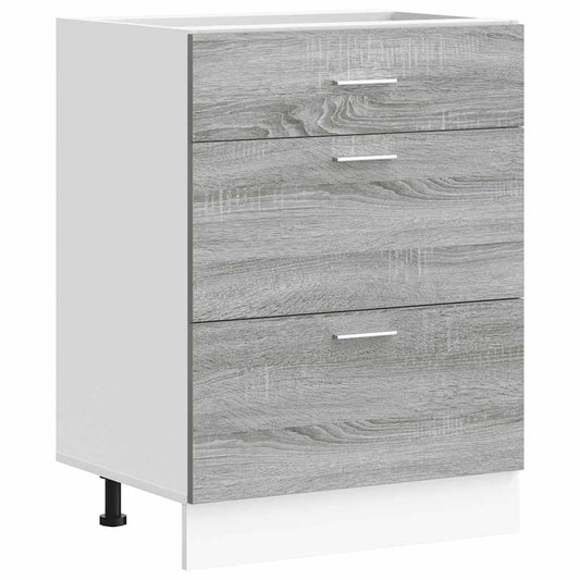 Kitchen Base Cabinet "Lyon" Grey Sonoma Engineered Wood
