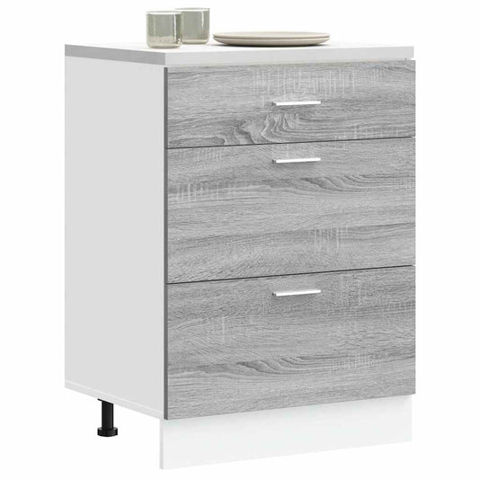 Kitchen Base Cabinet "Lyon" Grey Sonoma Engineered Wood