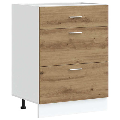 Kitchen Base Cabinet "Lyon" Artisan Oak Engineered Wood