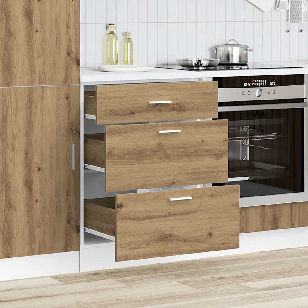Kitchen Base Cabinet "Lyon" Artisan Oak Engineered Wood