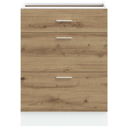 Kitchen Base Cabinet "Lyon" Artisan Oak Engineered Wood